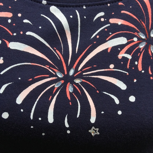 Croft & Barrow Blue Firework Tee shirt XXL(2X) - Picture 2 of 9